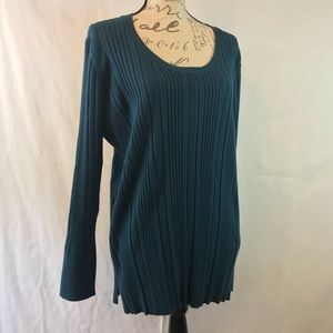 Lane Bryant 26/28 Teal Lightweight Ribbed Sweater